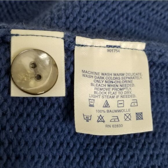 Lands' End Women's Blue Button Up Sweater - Picture 6 of 8